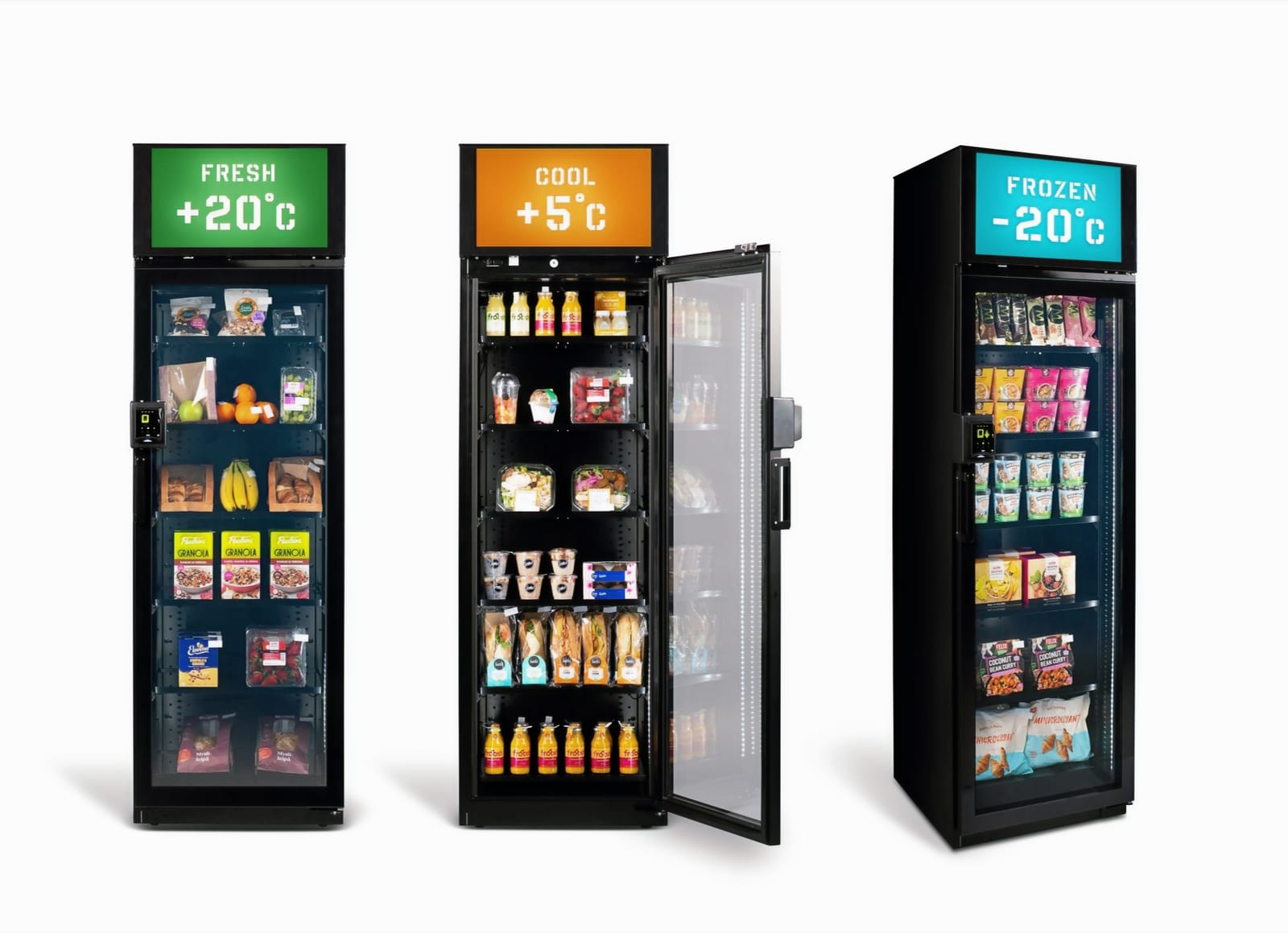 Selfly Fridge, Freezer ve Ambient — mikro market üçlüsü